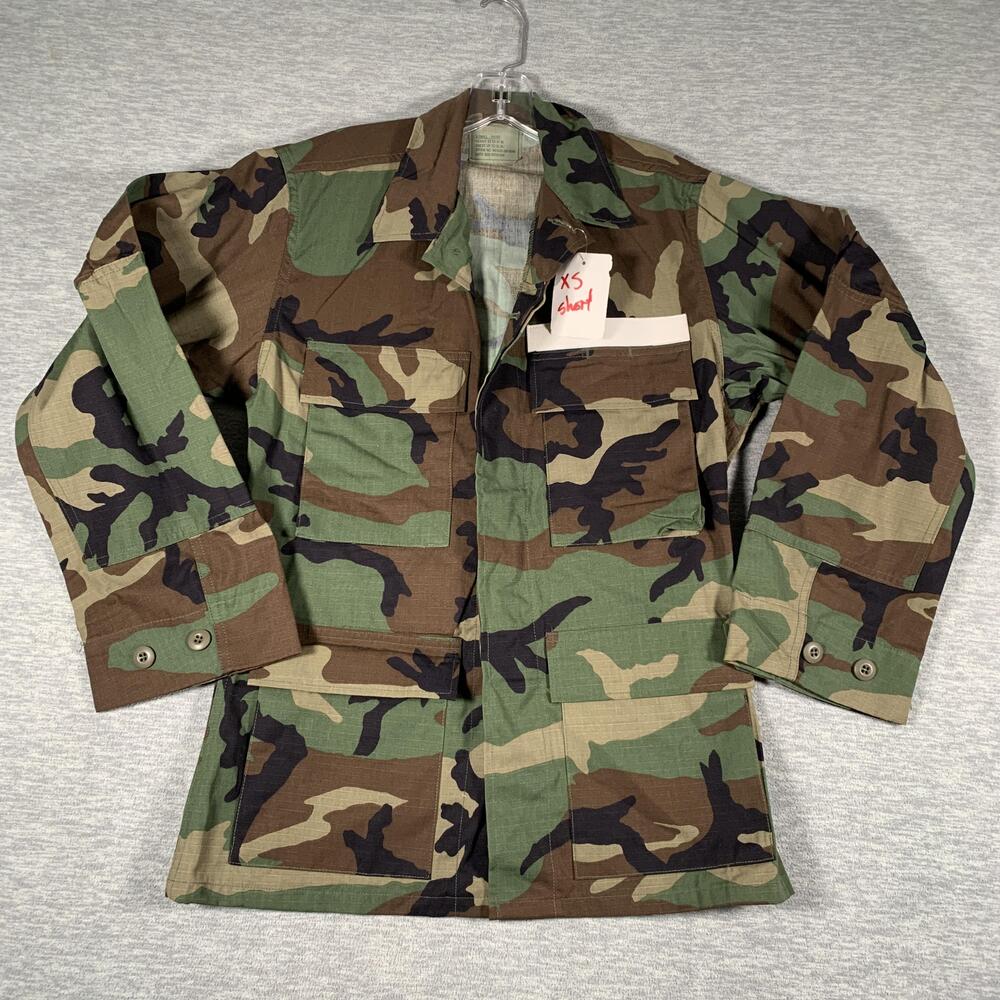 Unicor Coat Mens XS Short Woodland Camo Hot Weather BDU Combat Ripstop Military